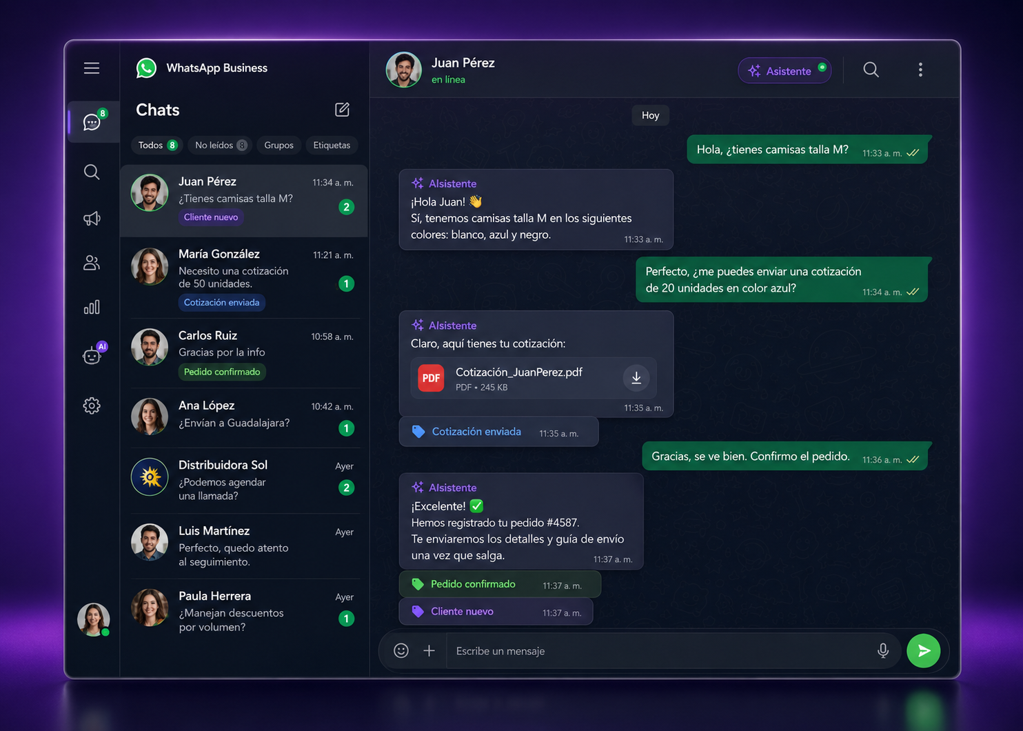 Dashboard de MiGestionPro mostrando módulos de gestión empresarial